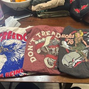Club Grunt Style 2xl 3 shirts Tread on Me Sucks To B You Freedom Eagle nwt